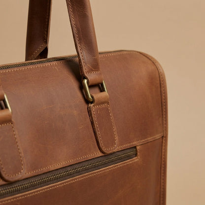 Porte-Documents en Cuir Pleine Fleur Cognac | VALMONT