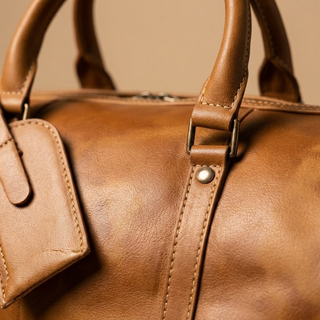 Sac Weekender VALMONT | Cuir Pleine Fleur Marron