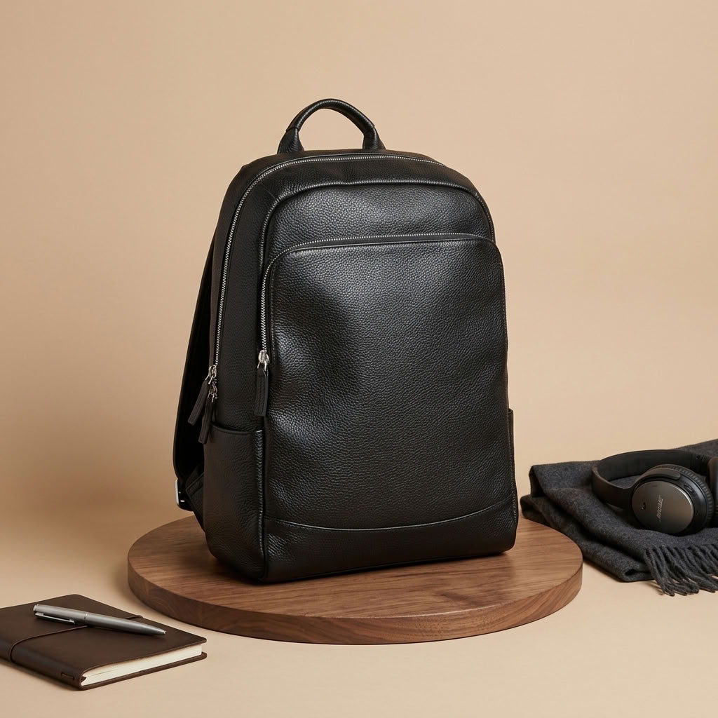 Sac à dos cuir noir homme "Le Sillage" VALMONT
