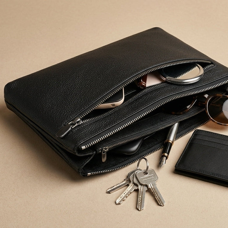 Pochette "Maîtrise" Cuir véritable homme | Valmont