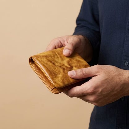Portefeuille Cuir Tanné Végétal Homme Rétro | VALMONT VALMONT
