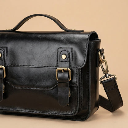 Sac Messager Rétro en Cuir Crazy Horse | VALMONT
