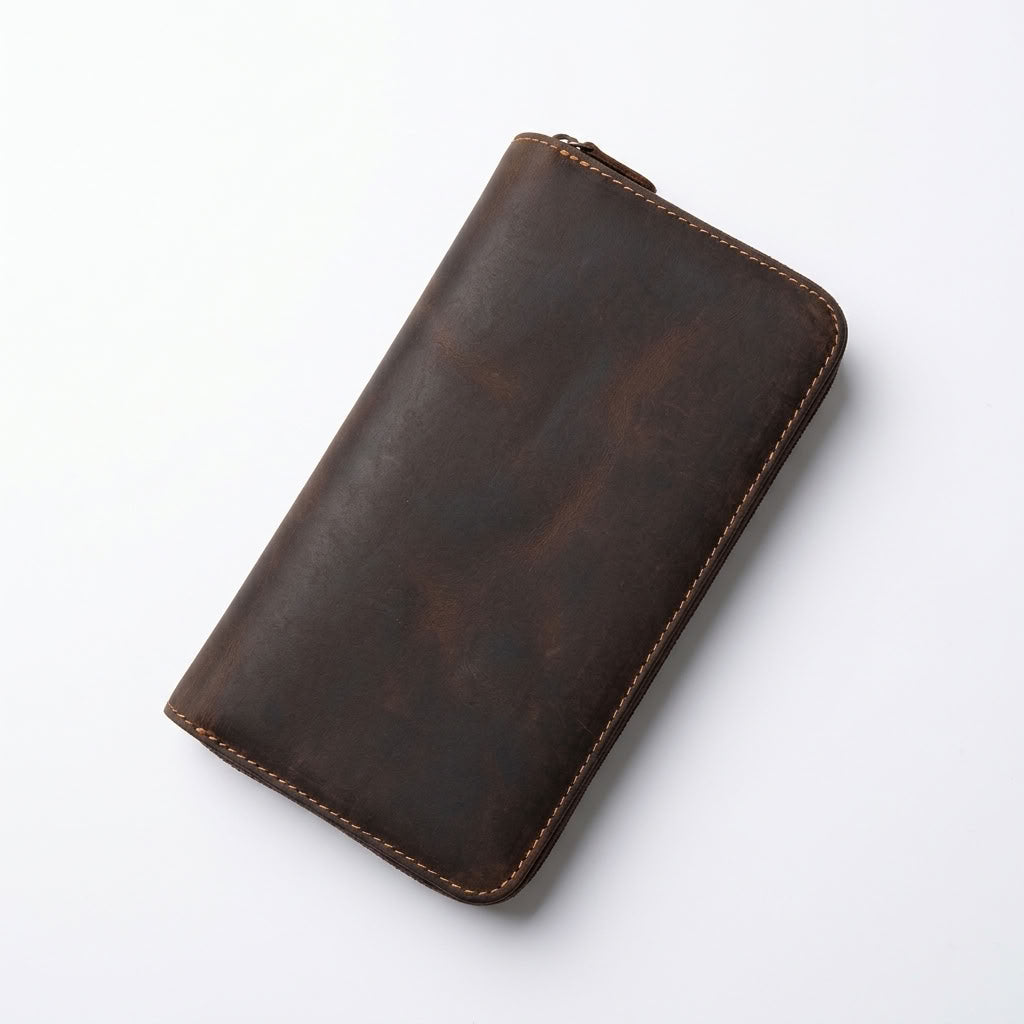 Portefeuille Long Cuir Homme Zippé "Le Trésorier" | VALMONT VALMONT