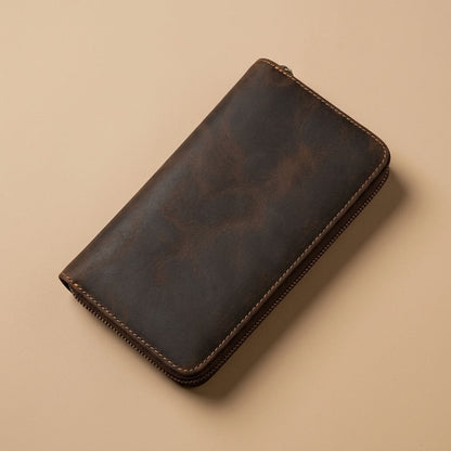 Portefeuille Long Cuir Homme Zippé "Le Trésorier" | VALMONT VALMONT