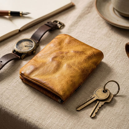 Portefeuille Cuir Tanné Végétal Homme Rétro | VALMONT VALMONT