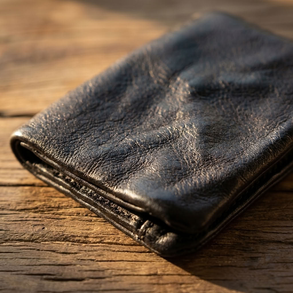 Portefeuille Cuir Tanné Végétal Homme Noir | VALMONT VALMONT