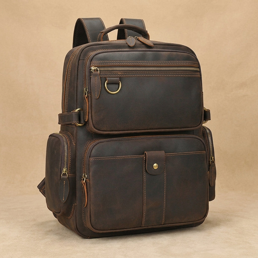 Sac à dos Homme en Cuir Vintage | Modèle Grand Voyageur VALMONT VALMONT OFFICIEL