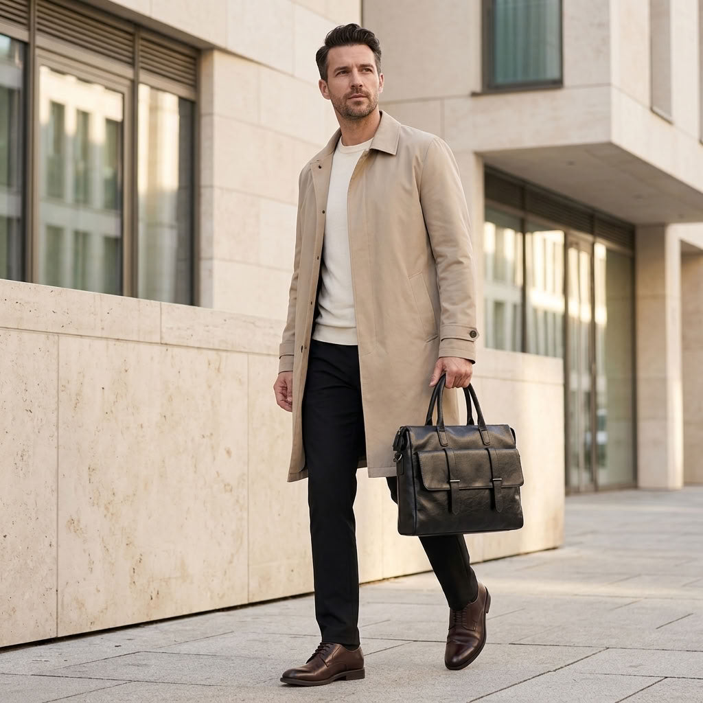 Sac Ordinateur Homme en Cuir | Léon VALMONT OFFICIEL
