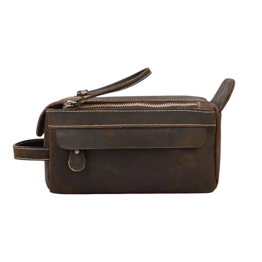 Trousse Escale VALMONT en cuir havane, vue principale