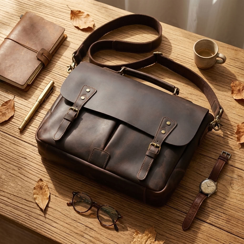 Sacoche reporter en cuir homme – Le Reporter VALMONT OFFICIEL