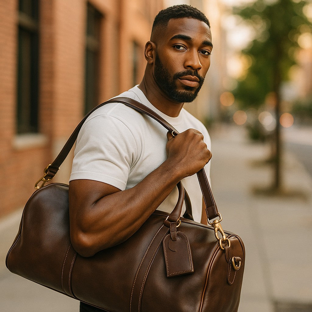 Sac Weekender Valmont – Cuir Pleine Fleur Marron