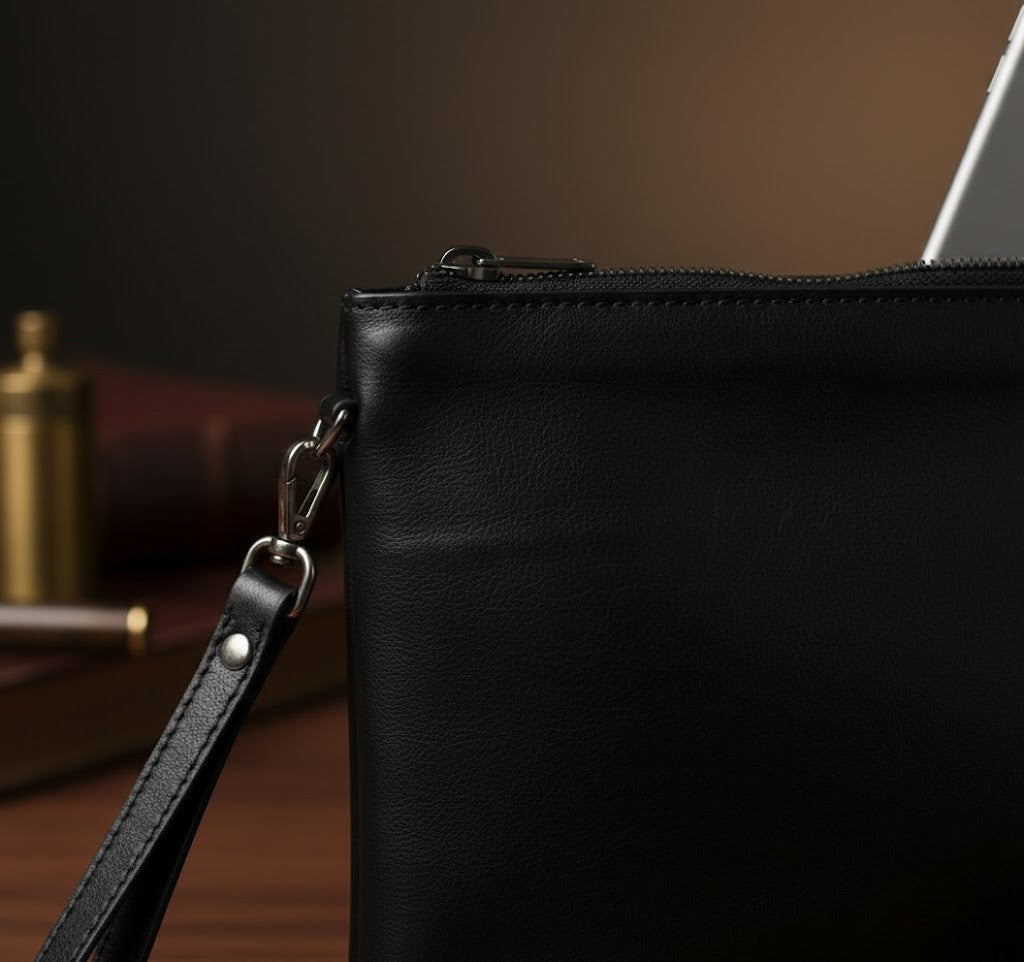 Pochette VALMONT – Cuir d’Agneau Véritable