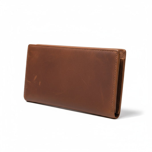 Portefeuille en Cuir de Vache VALMONT marron, vue ouverte
