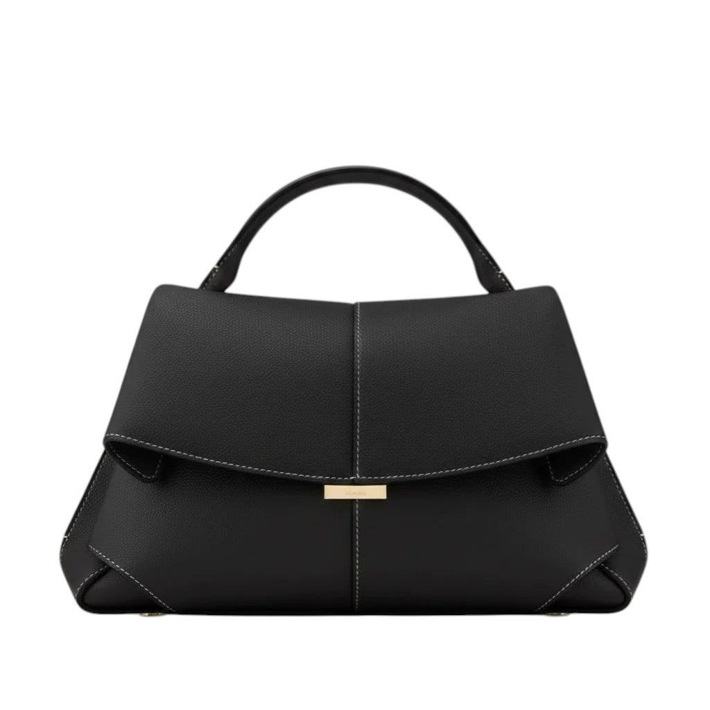 Sac à Main Séréna VALMONT noir en cuir de veau, vue principale