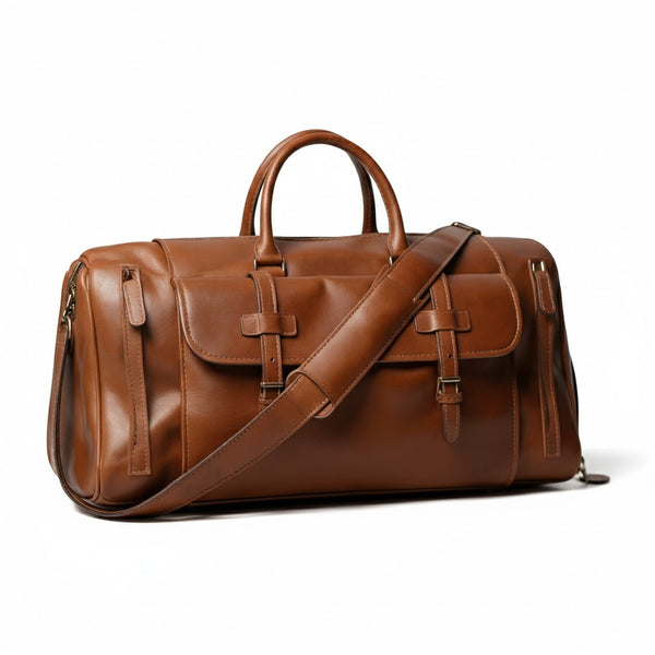 Sac Weekender Cuir Crazy Horse Marron | VALMONT