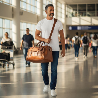 Sac Weekender VALMONT – Cuir Crazy Horse Marron