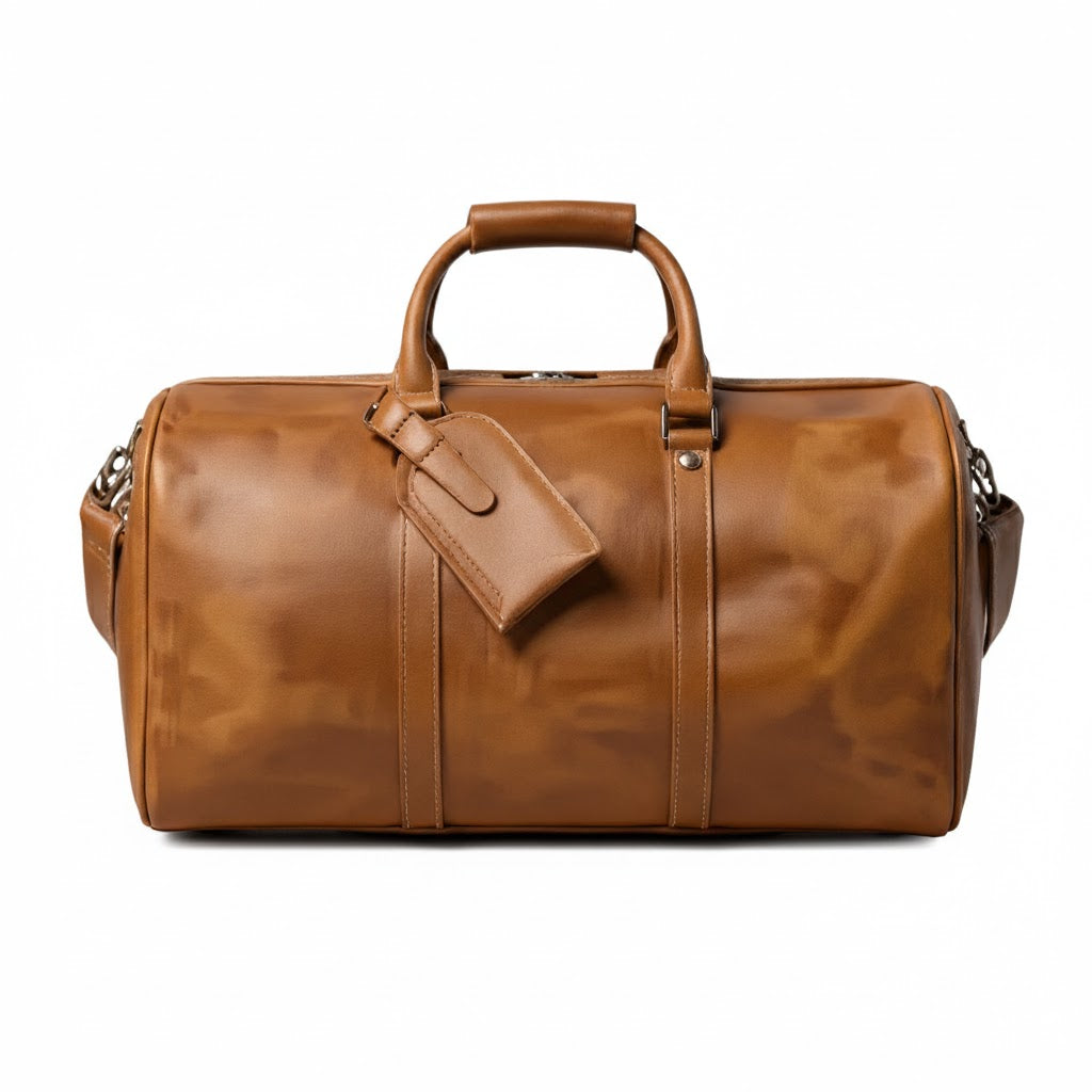 Sac Weekender VALMONT | Cuir Pleine Fleur Marron
