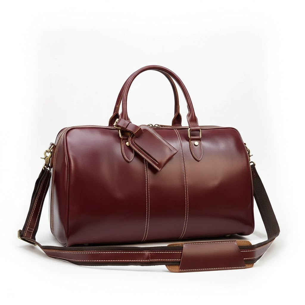 Sac de voyage Bordeaux VALMONT - Cuir Véritable