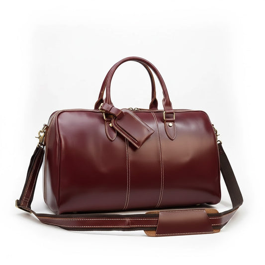 Sac de voyage Bordeaux VALMONT - Cuir Véritable