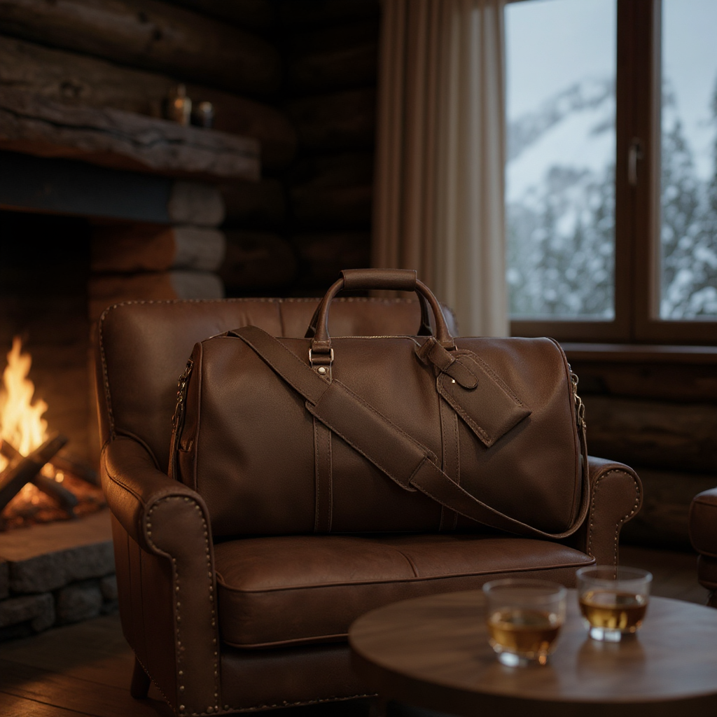 Sac Weekender Valmont – Cuir Pleine Fleur Marron