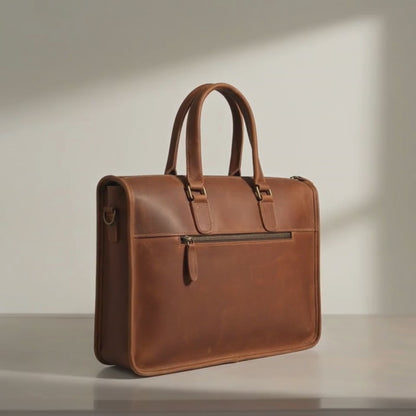 Porte-Documents en Cuir Pleine Fleur Cognac | VALMONT